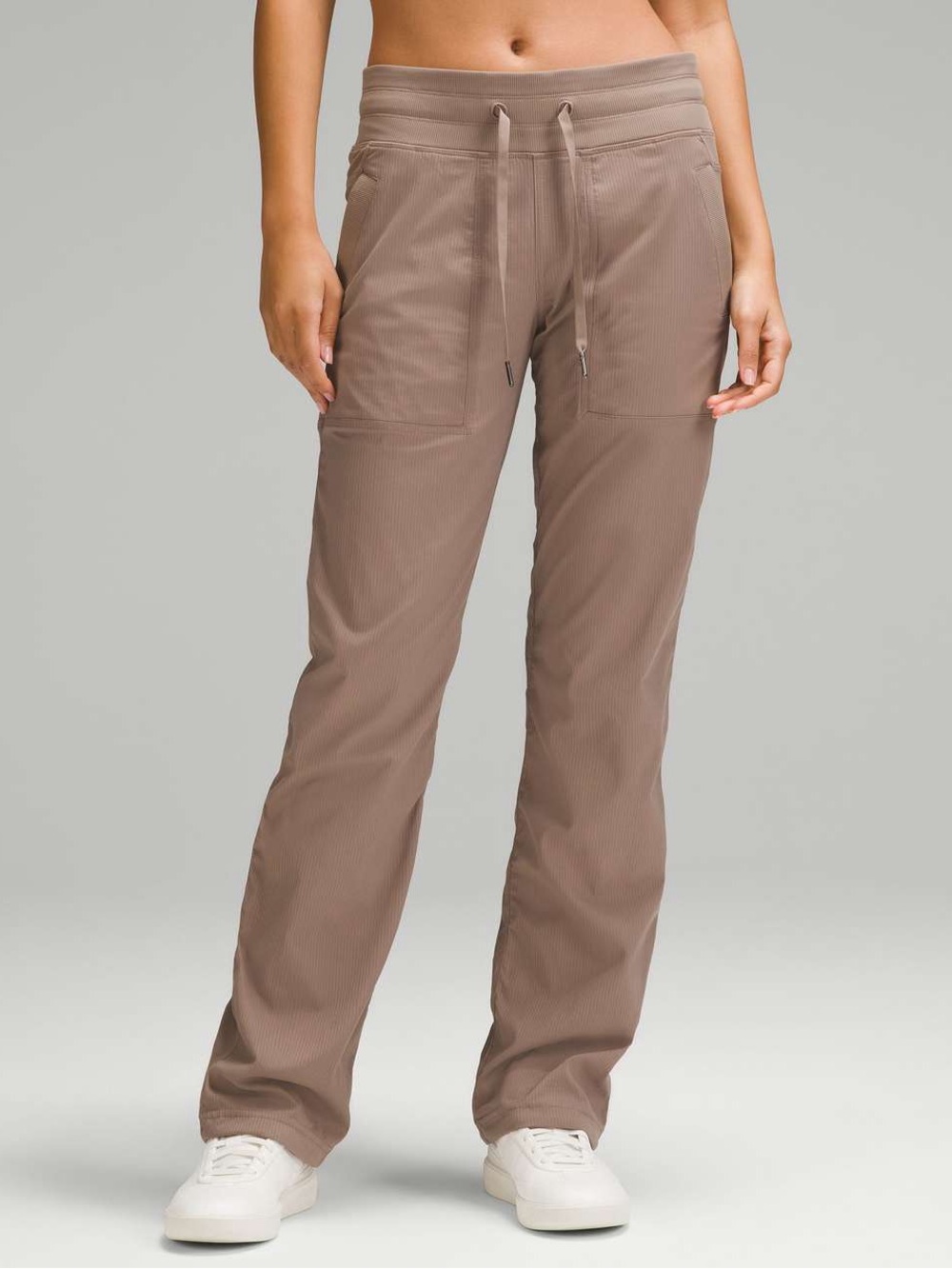 lululemon athletica Taupe Ribbed Drawstring Track Pants